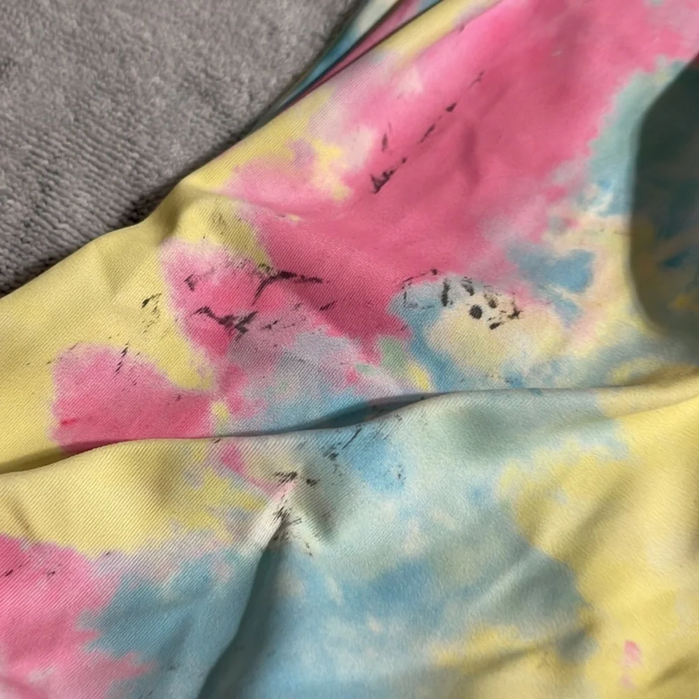 NWOT tie dye tummy control swim bottoms L
